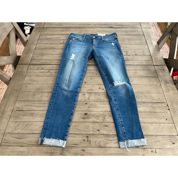 AG Adriano Goldschmied The Legging Ankle Jean in 18 Years Destroyed Size 28 - Picture 2 of 6